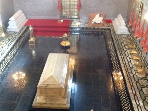 Tombs of King Mohammed V and sons w Koran reader