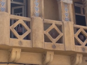 Terrace in Mellach of defunct synagogue (note stars of David)