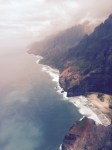 Napali coast from above. Howard and I had hiked over a mountain from the first beach inlet at the top, to the next one. Rob was duly impressed when he saw it from above!
