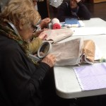 Women's lace and embroidery circles in public space, Valencia
